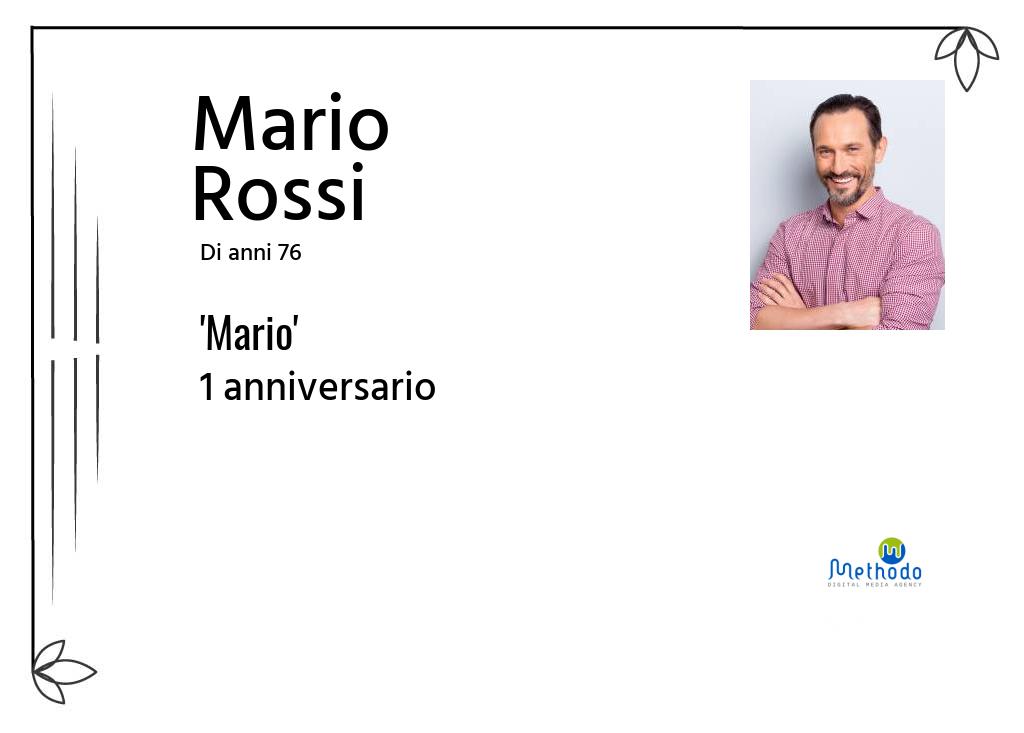 Manifesto funebre di Mario Mario Rossi Mussolente