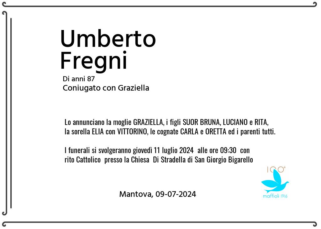 Manifesto funebre di Umberto  Fregni Mantova