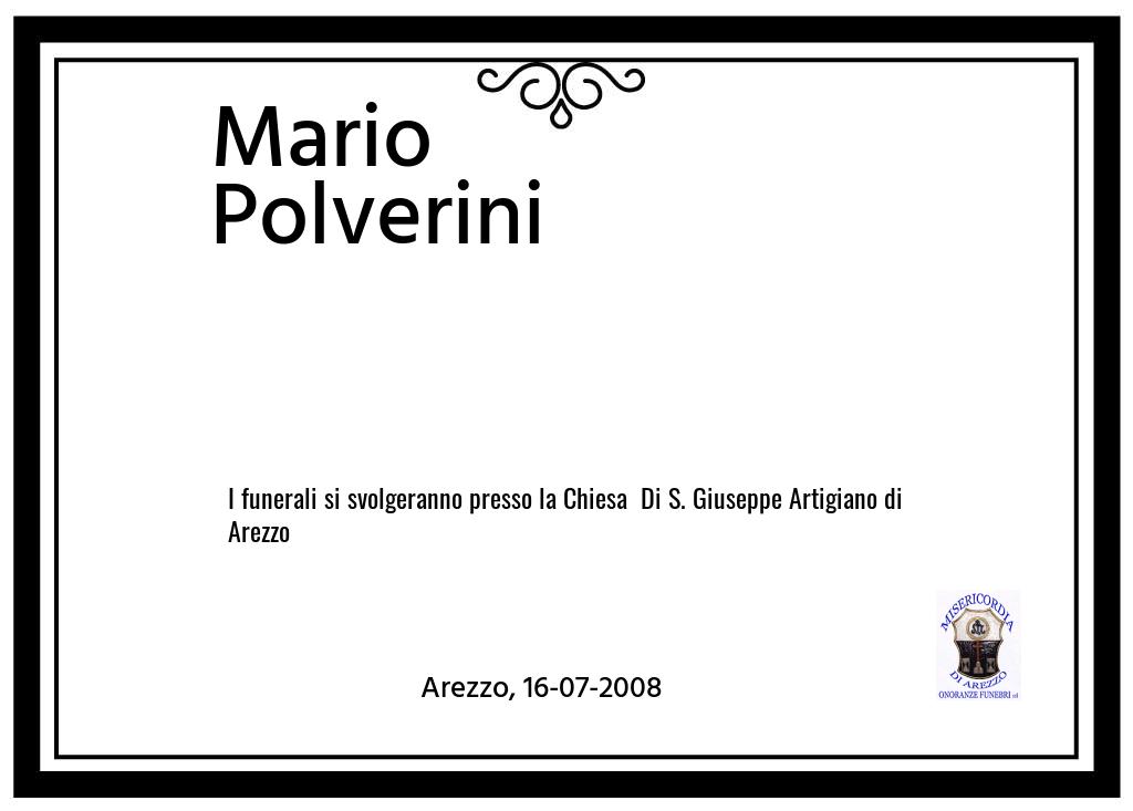 Manifesto funebre di Mario  Polverini Arezzo