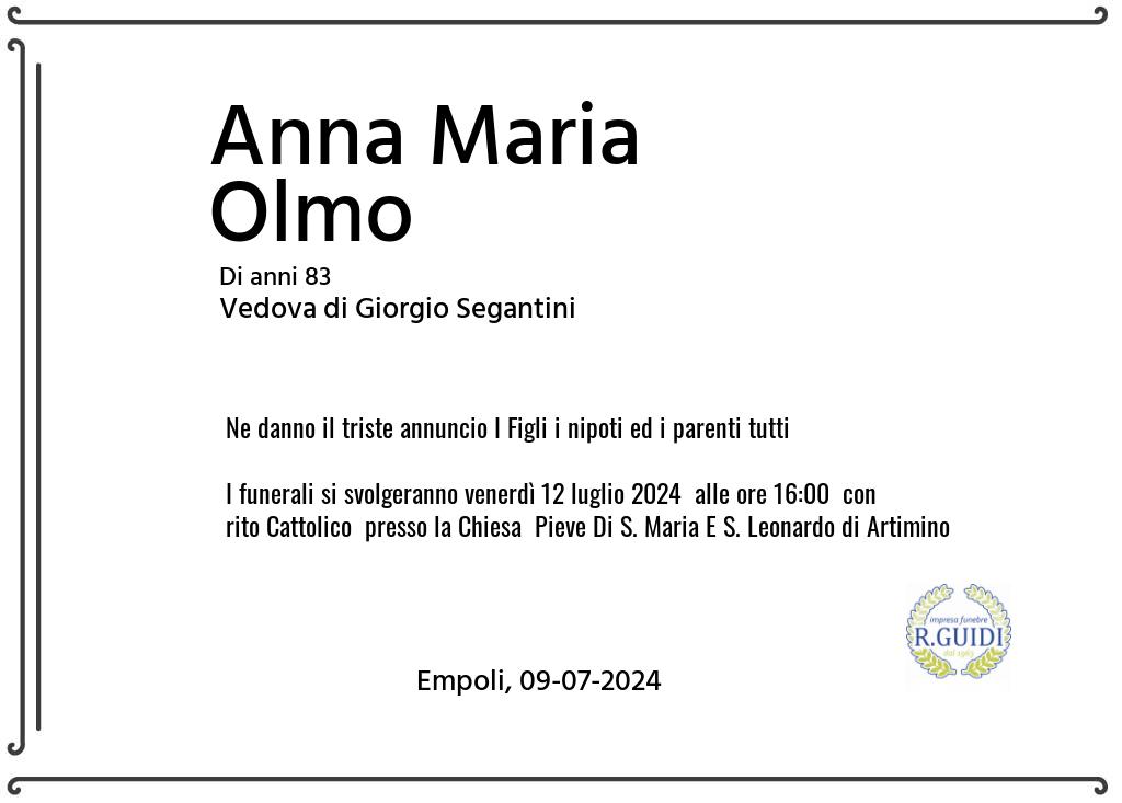 Manifesto funebre di Anna Maria  Olmo Empoli