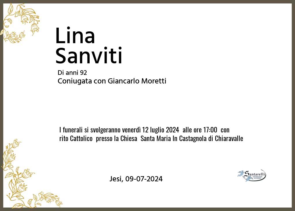 Manifesto funebre di Lina  Sanviti Jesi