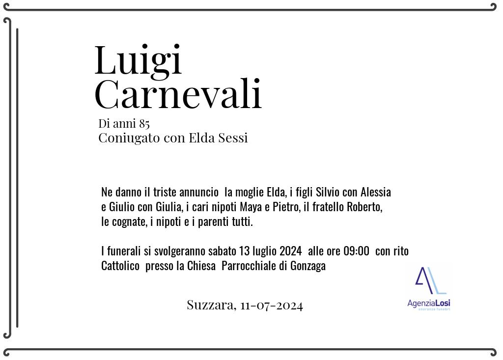 Manifesto funebre di Luigi  Carnevali Suzzara