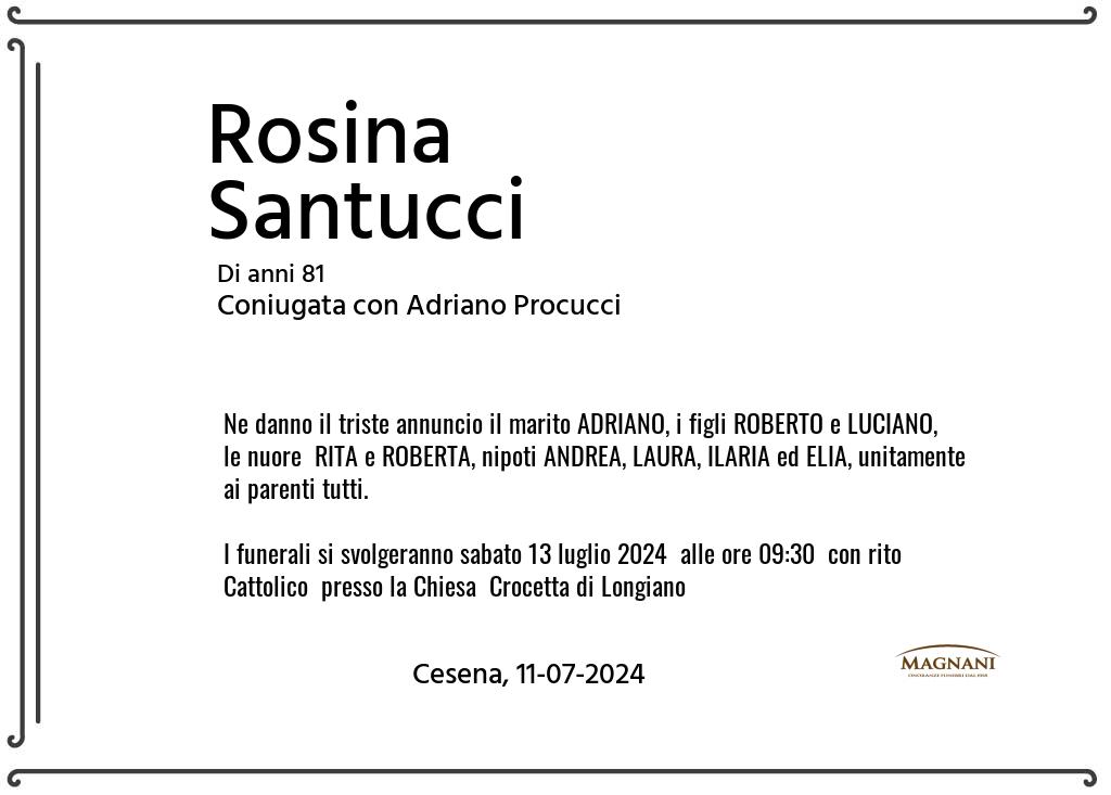 Manifesto funebre di Rosina  Santucci Cesena