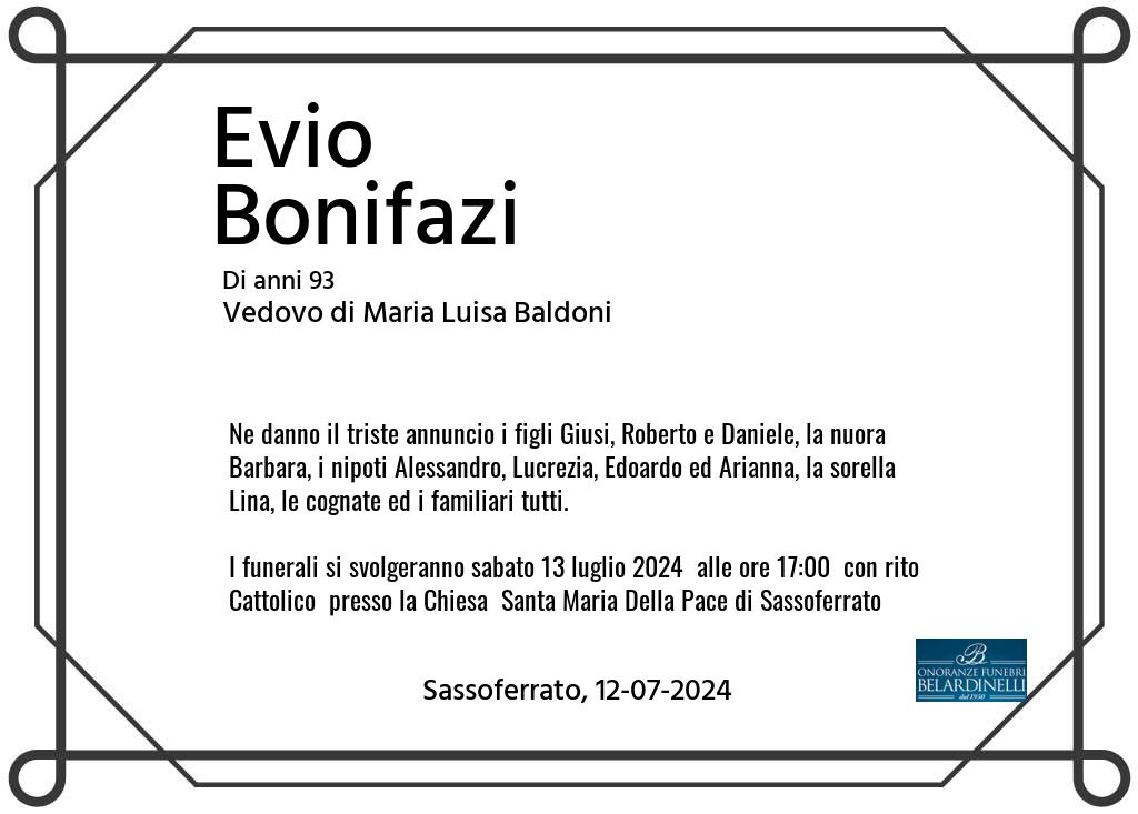 Manifesto funebre di Evio  Bonifazi Sassoferrato