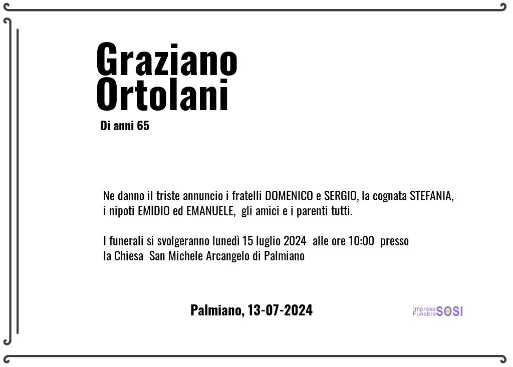 Manifesto funebre di Graziano  Ortolani Palmiano