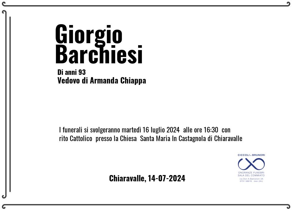 Manifesto funebre di Giorgio  Barchiesi Chiaravalle