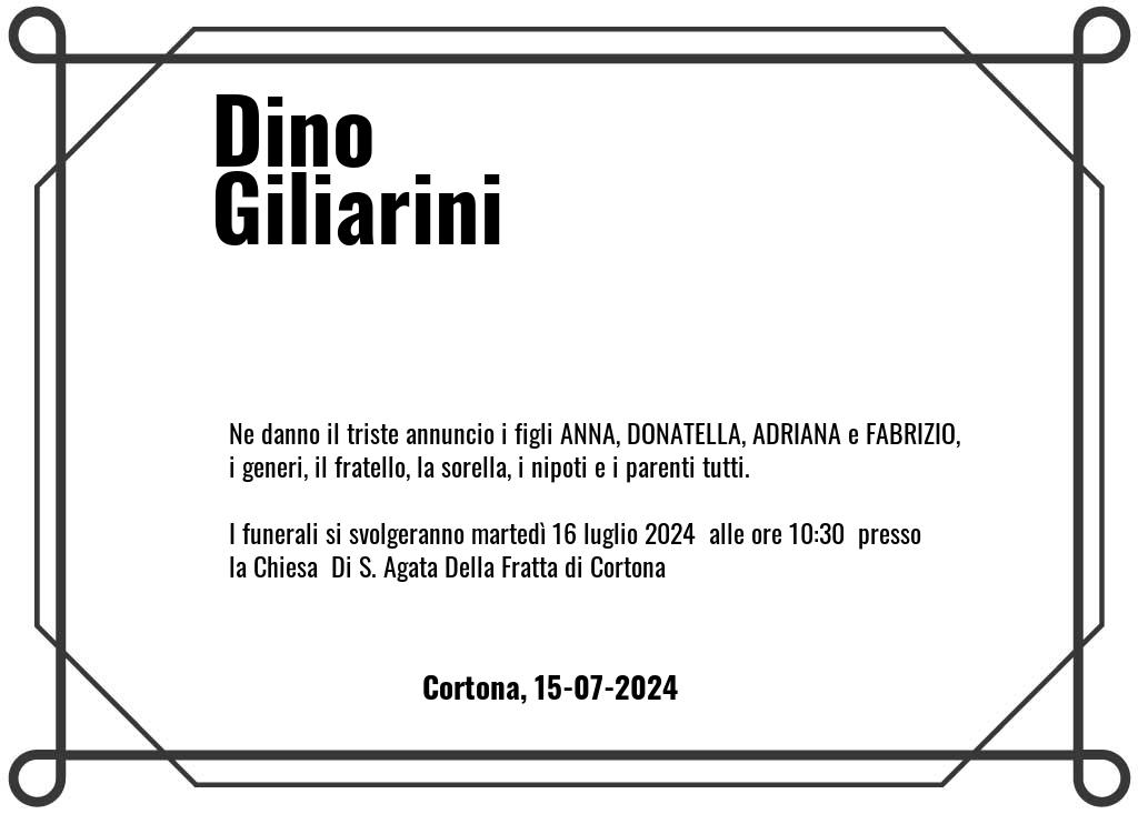 Manifesto funebre di Dino  Giliarini Cortona