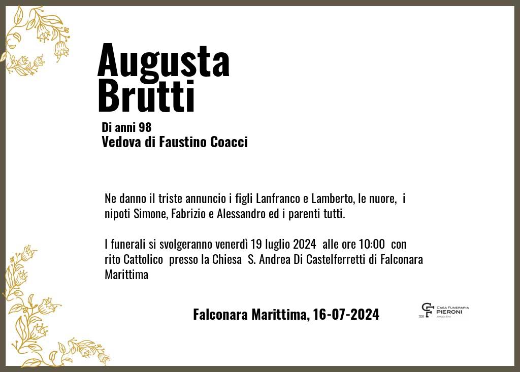 Manifesto funebre di Augusta  Brutti Falconara Marittima