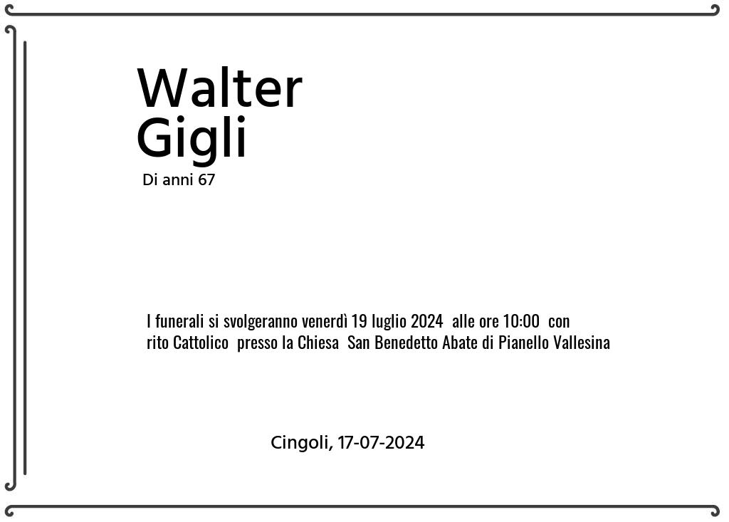 Manifesto funebre di Walter  Gigli Cingoli