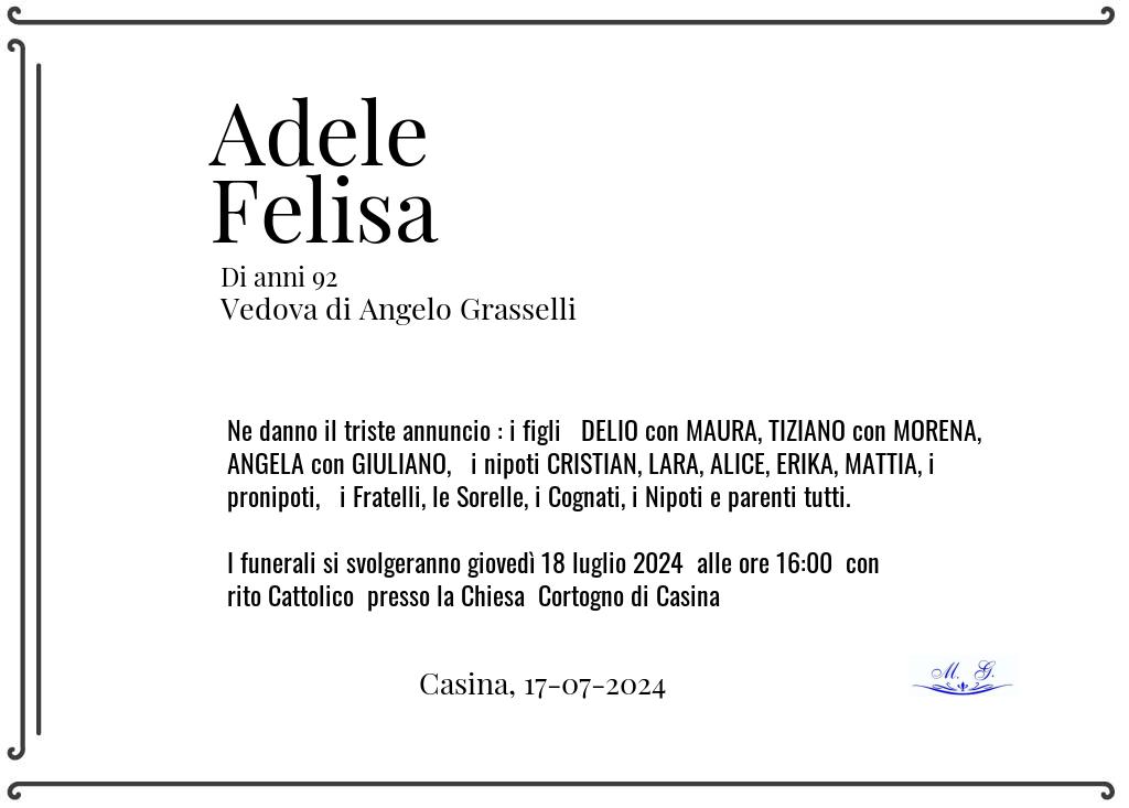 Manifesto funebre di Adele  Felisa Casina