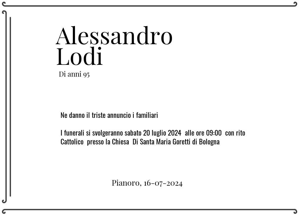 Manifesto funebre diDott. Alessandro  Lodi Pianoro