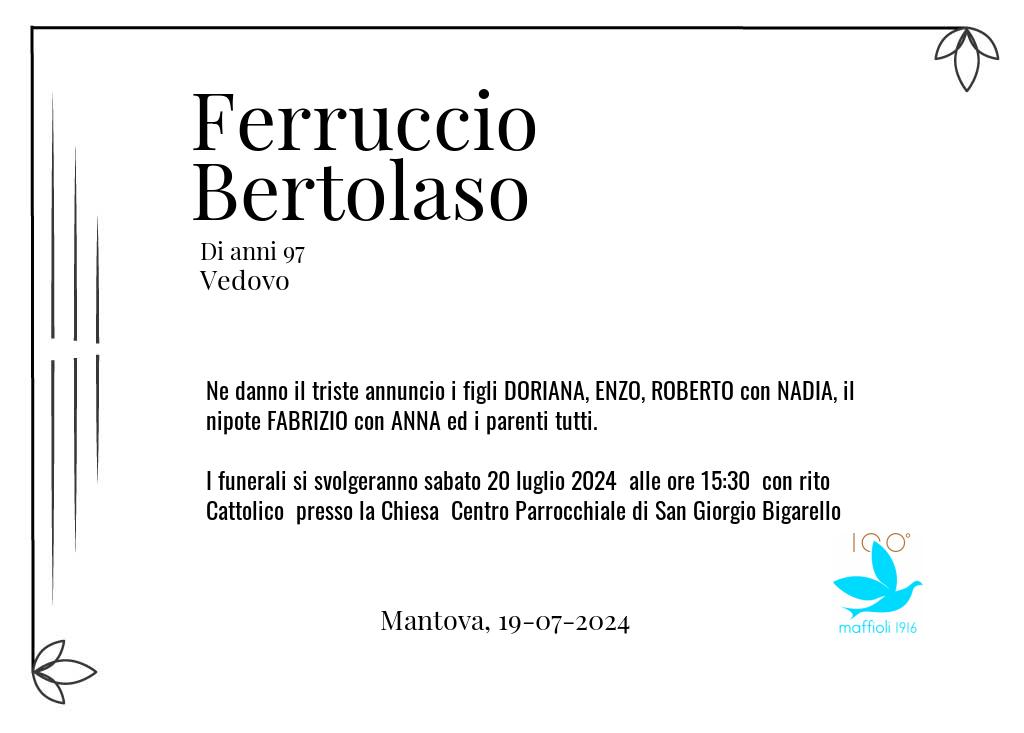 Manifesto funebre di Ferruccio  Bertolaso Mantova