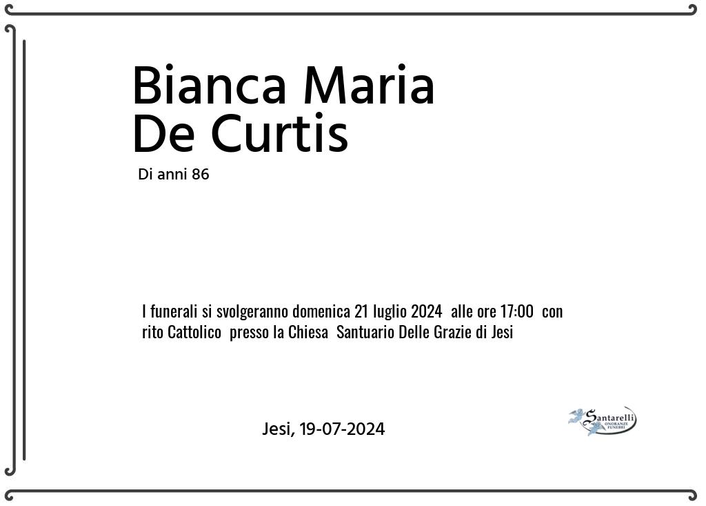 Manifesto funebre di Bianca Maria  De Curtis Jesi