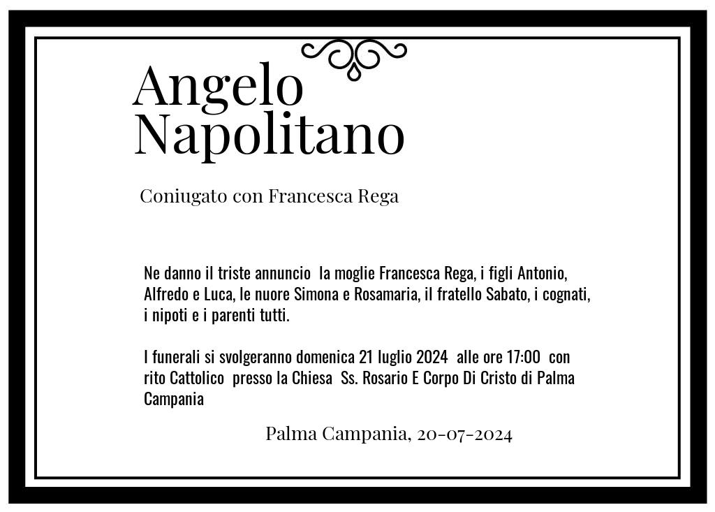 Manifesto funebre di Angelo  Napolitano Palma Campania