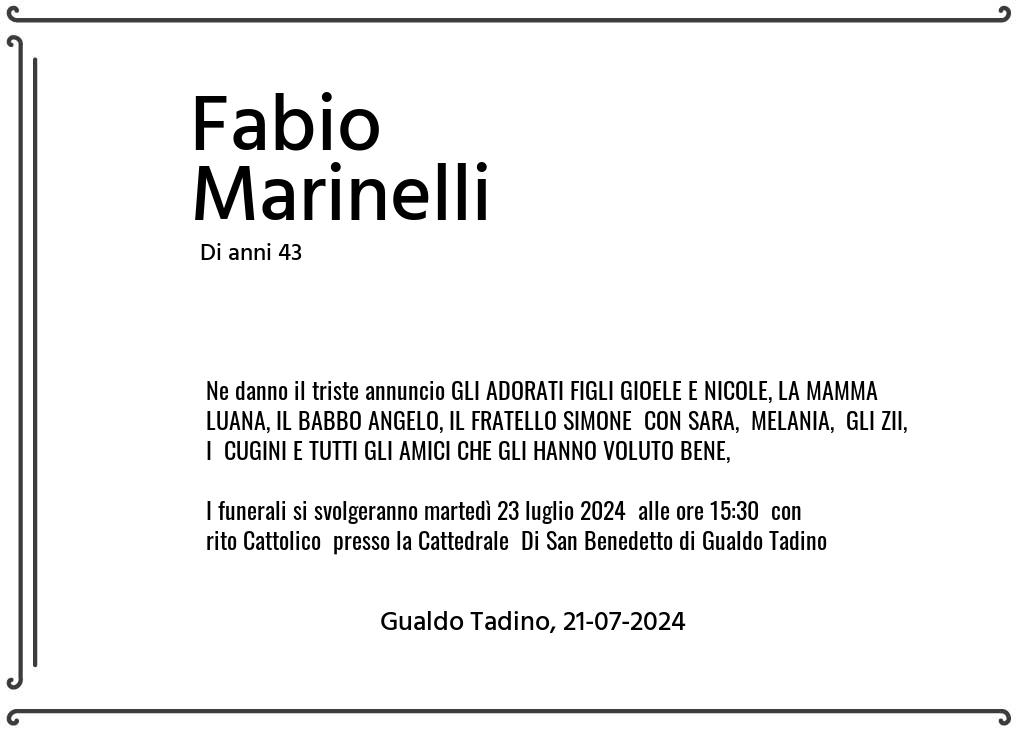 Manifesto funebre di Fabio  Marinelli Gualdo Tadino