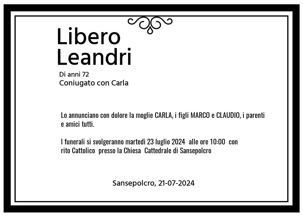 Manifesto funebre diProfessore Libero  Leandri Sansepolcro