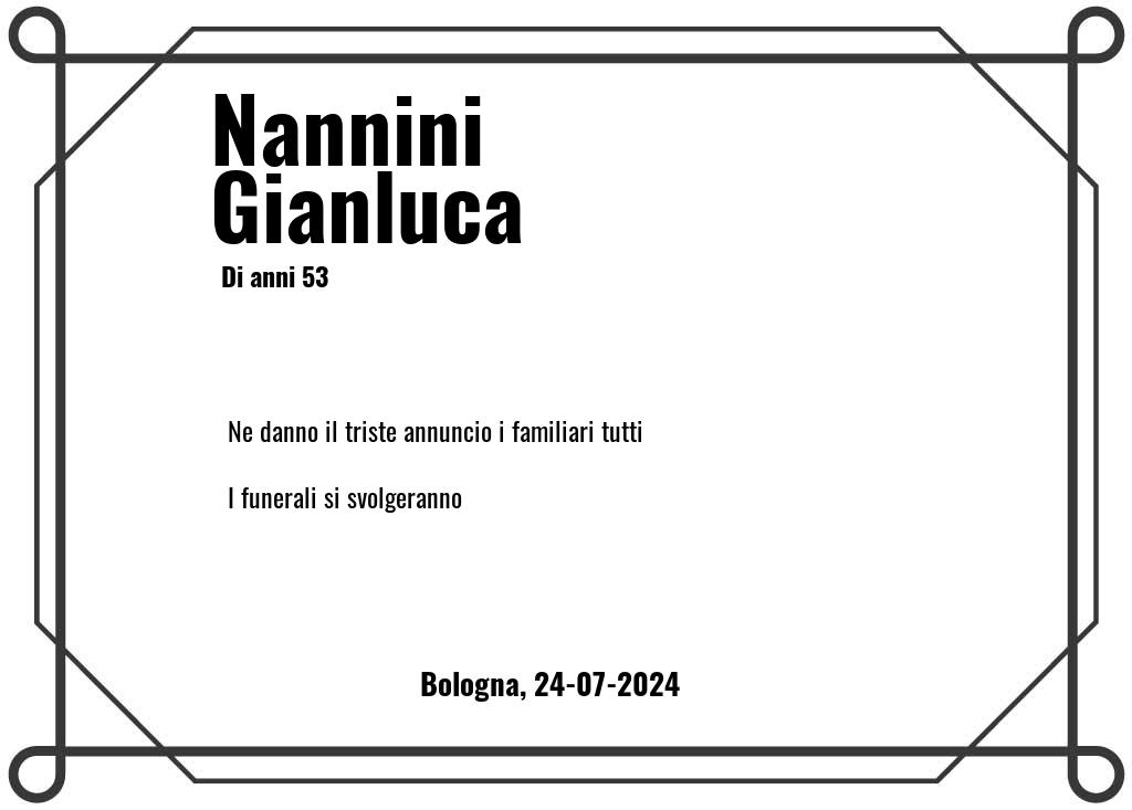 Manifesto funebre di Nannini  Gianluca Bologna