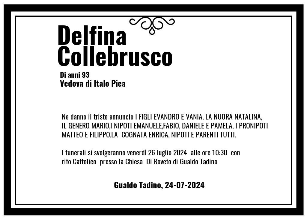 Manifesto funebre di Delfina  Collebrusco Gualdo Tadino