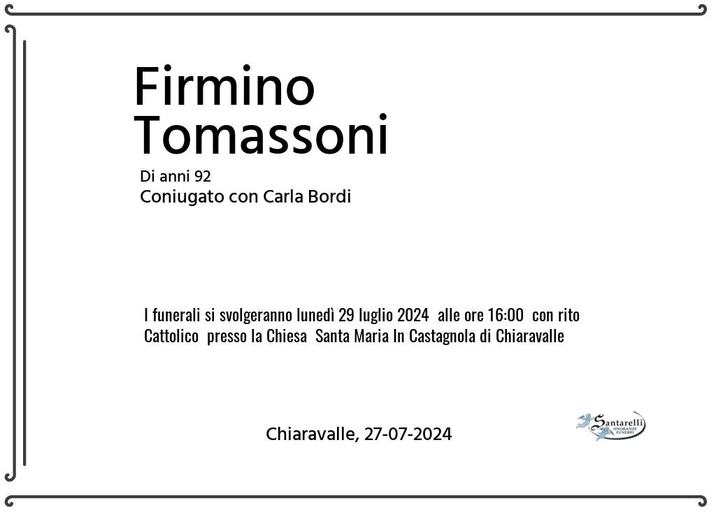 Manifesto funebre di Firmino  Tomassoni Chiaravalle