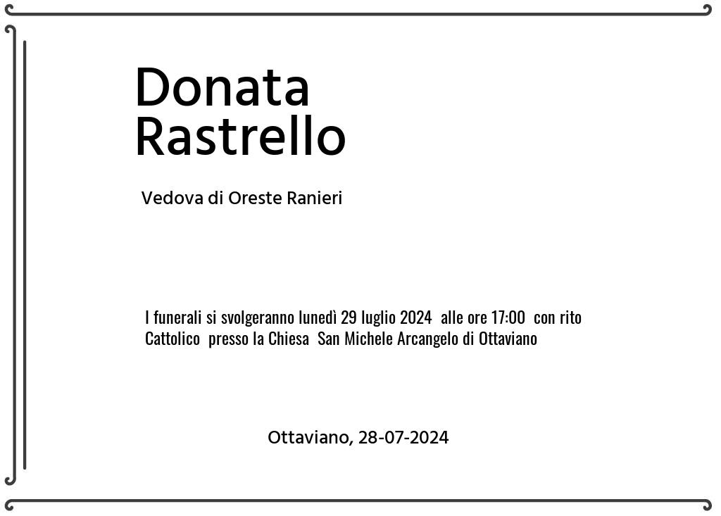 Manifesto funebre di Donata  Rastrello Ottaviano