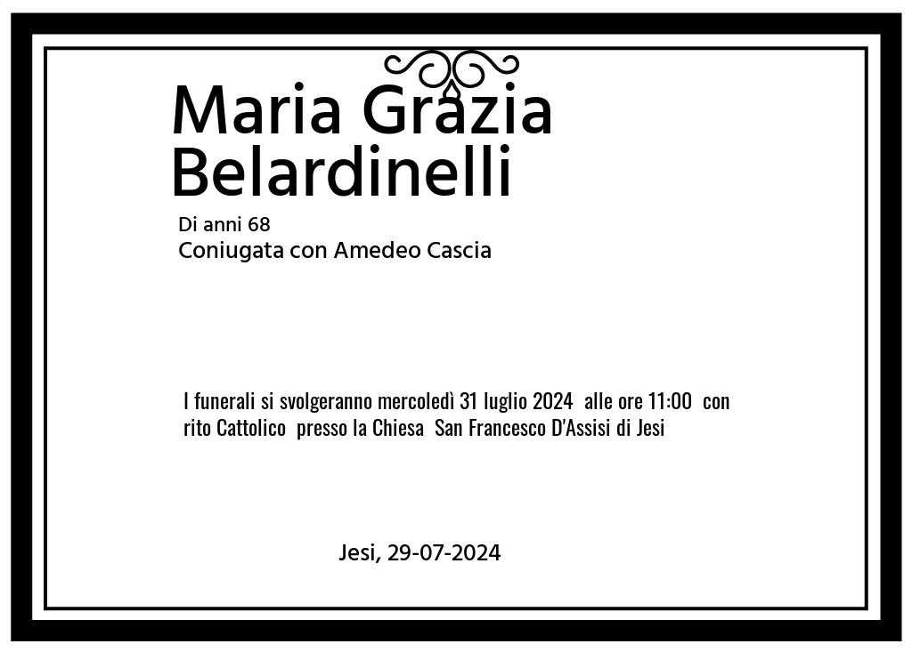 Manifesto funebre di Maria Grazia  Belardinelli Jesi