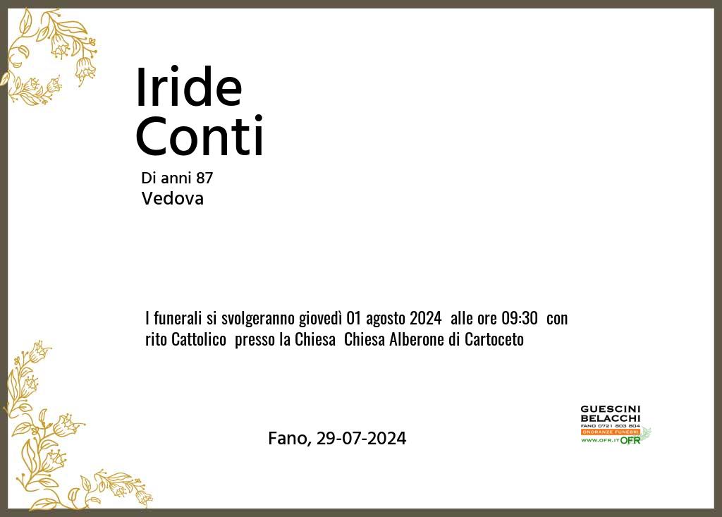 Manifesto funebre di Iride  Conti Fano