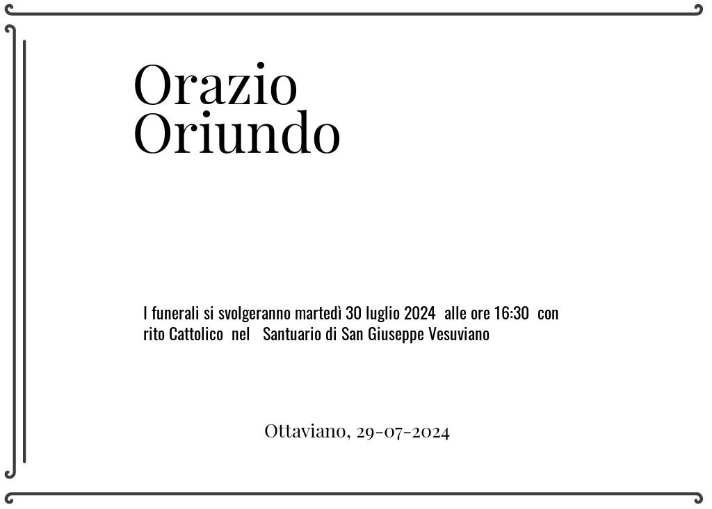 Manifesto funebre di Orazio  Oriundo Ottaviano