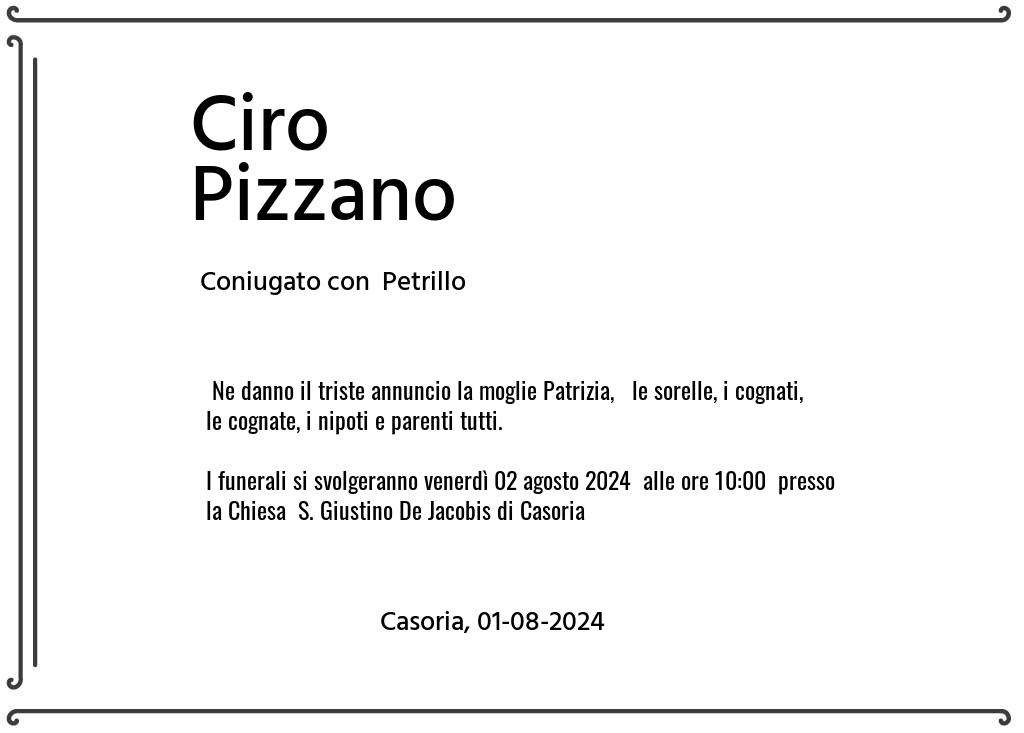 Manifesto funebre di Ciro  Pizzano Casoria