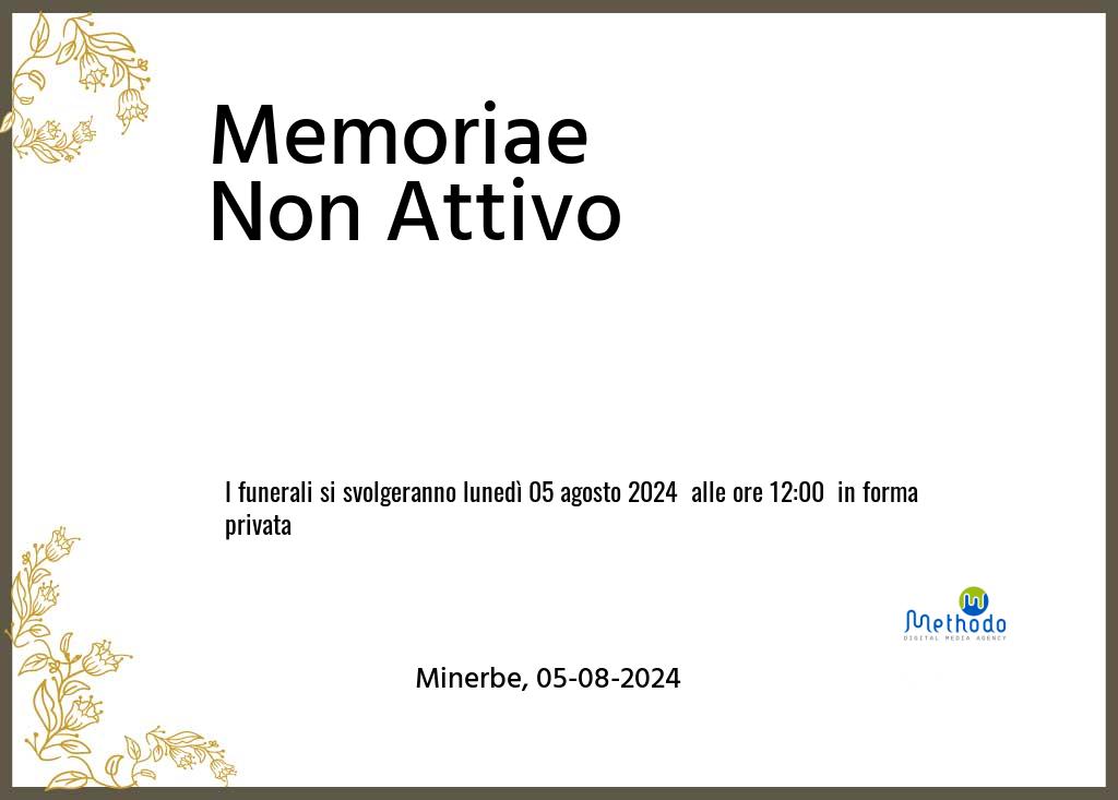 Manifesto funebre di Memoriae  Non Attivo Minerbe