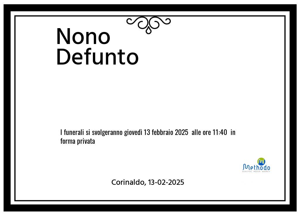 Manifesto funebre di Nono  Defunto Corinaldo