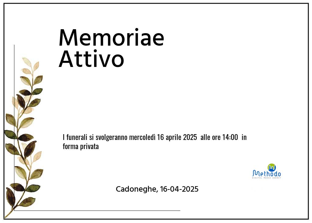 Manifesto funebre di Memoriae  Attivo Cadoneghe